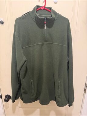 croft & barrow Olive Green Half-Zip Fleece Pullover